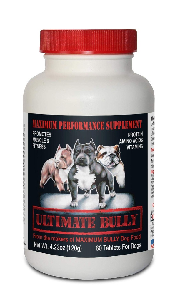 Ultimate Bully - maksimalna zmogljivost pasje dopolnilo, 60 tablete, Made in the ZDA