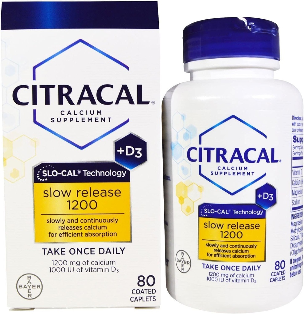 Citrakal s počasnim izpustom kalcija D 1200, 80-Count - nakup paketov in shranjevanje (paket po 2)