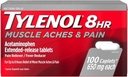 Tylenol 8 ur mišične bolečine kape, 100 števk na steklenico (3 steklenice)