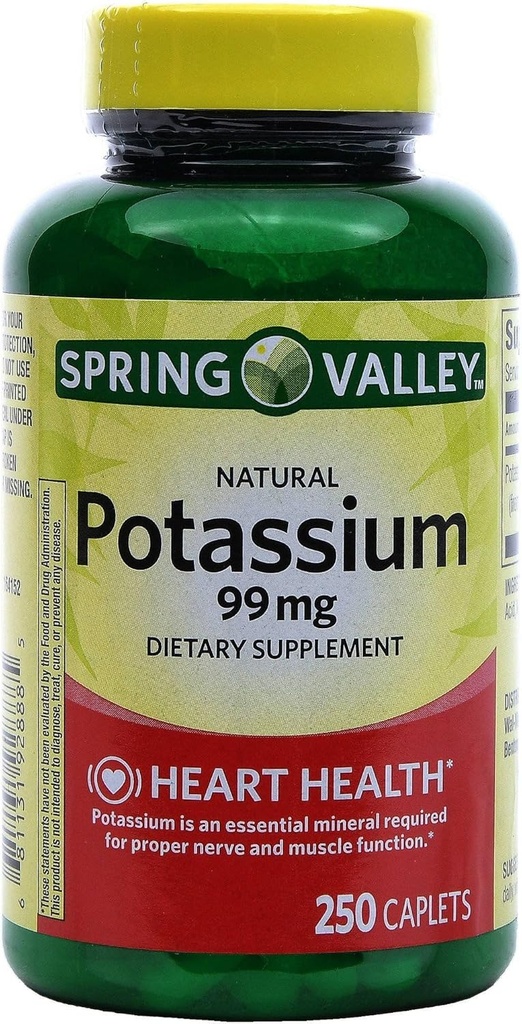 Spomladanska dolina Kalij 99 mg iz kalijevega glukonata 595 mg (250 mg)