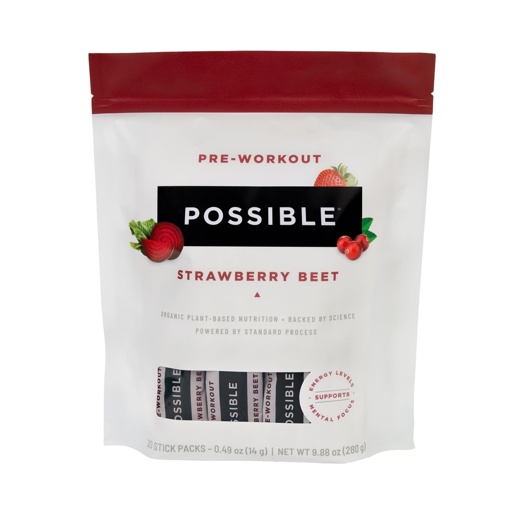 Beet Pre-Workout - Jagodna čebelja aroma - individualno zaviti servivi - vsebuje B-vitamine in izvleček zelenega čaja kofeina - vir nitratov - 1 vrečka, 20 pack