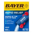 Bayer Rapid Relief Powder Packs with Aspirin & Caffeine, Nerešljiva hitro delujoča bolečina Relief za glavobol, mišice in bolečine v telesu, Malina aroma (Pakiranje lahko razlikujejo), Pakiranje 3 x 10 Število