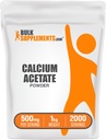 BulkSupplements.com Kalcijev acetat v prahu - Kalcijev dodatek, stopnja hrane - Pure & Gluten Free, 500mg na serviranje, 1kg (2,2 lbs) (Pack of 1)