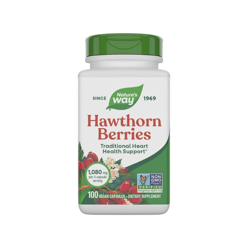 Narava pot Zeliščni hawthorn jagode, Tradicionalna podpora za zdravje srca*, 100 Veganske kapsule (Packaging May Vary)
