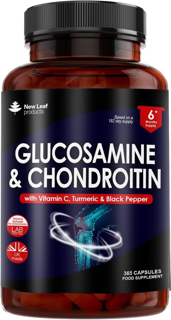 Glukozamin in hondroitin Visoka moč - z MSM (365 tablet) Dodatna absorbcija Obogatena z vitaminom C, glukozamin sulfat Chondroitin sulfat Gluten-free, GMP, 365 prehranskih dopolnil