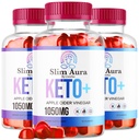 (3 Pack) Slim Aura Keto ACV Gummies - Official Slim Aura Keto Plus Apple Cider Vinegar 1050MG Napredna Formula Gummys, All Natural Premium Formula, Slimaura Gomitas Mnenja, 300 Gummies za 5 mesecev