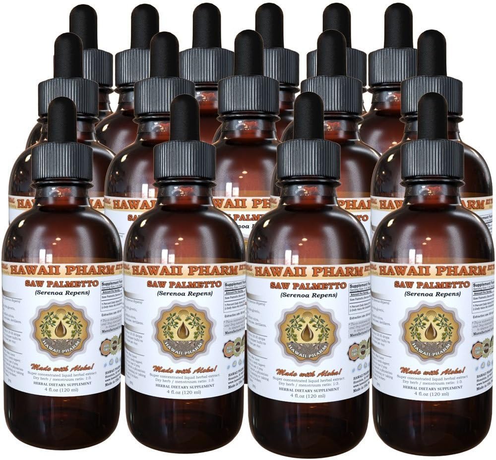 Saw Palmetto Liquid Extract, Organic Saw Palmetto (Serenoa Repens) Tinktura, Zeliščni dodatek, Havaji Pharm, Made in USA, 15x4 fl.oz