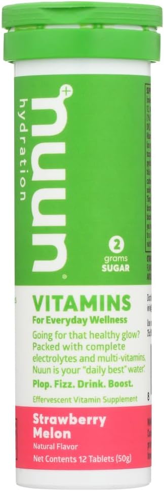 Nuun Vitamini: Jagodna melona Dnevna hidracija dodatek (3 cevi 12 Tabs)3