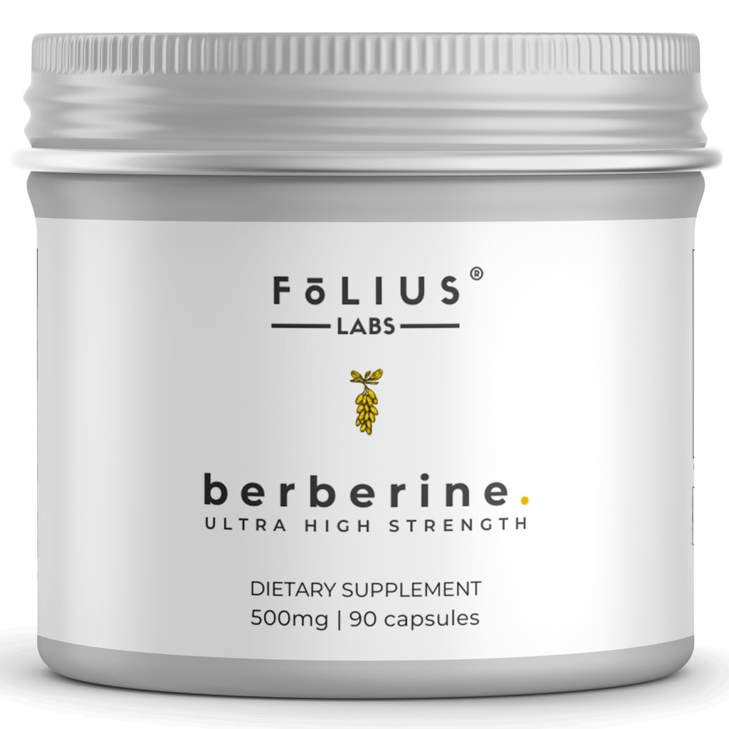 Čista nalepka Berberine HCl 97% - klinično raziskana ultra visoka jakost Pure Berberine 500mg dodatek - Gluten-free - 90 kapsul