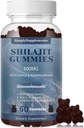 Shilajit Gummies z Ashwagandha in Chaga za moške in ženske - Shilajit dodatek s Trace minerali & Fulvic kislina za energijo in imuniteto podporo, 60 Gummies
