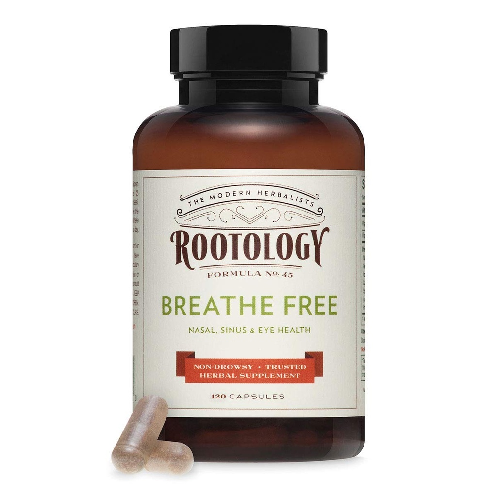 Rootology Dihajte brezplačno - naravni Nasal & Sinus Relief - hitro delujoče, neudobne - 120 kapsul...