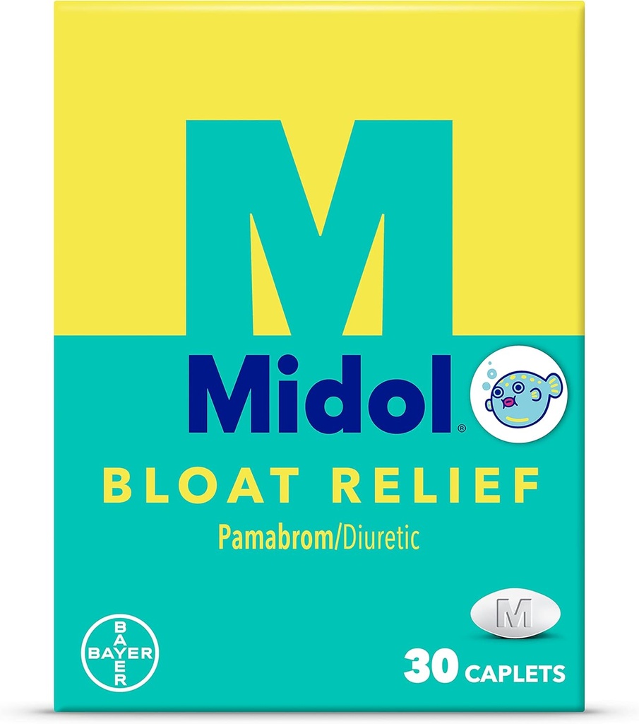 Midol Bloat Relief, Kapleti s Pamabrom, 30 grofov