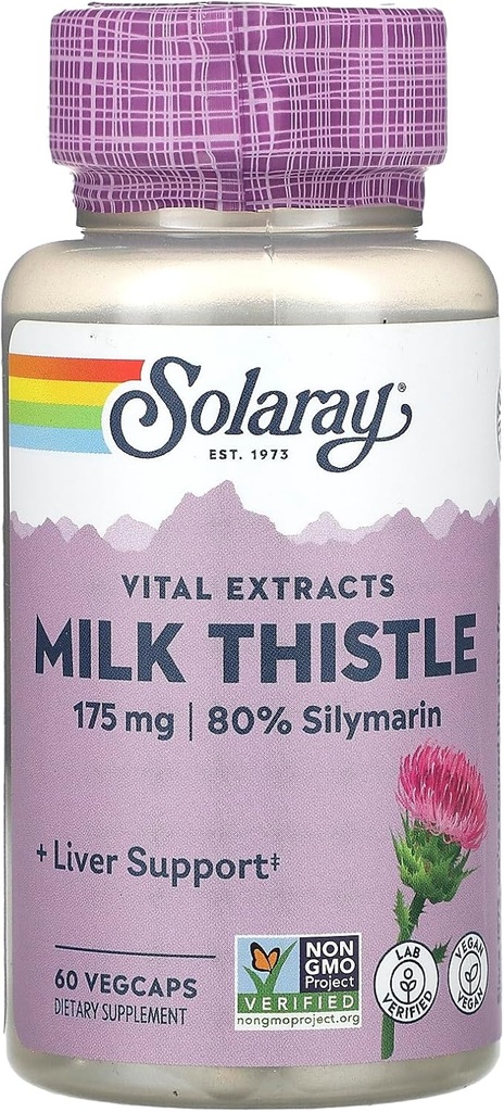 Solaray Milk Thistle Extract dodatek, 175mg, 60 Count