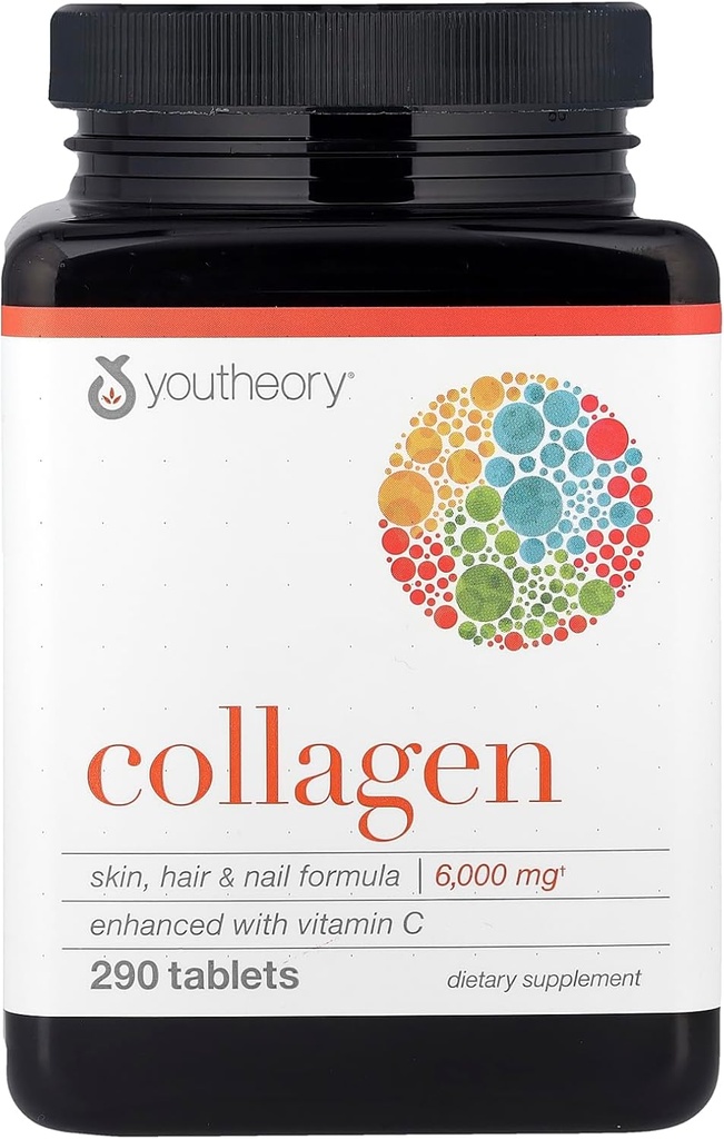 Youteory Collagen Napredno z vitaminom C, 290 Count (1 steklenica)