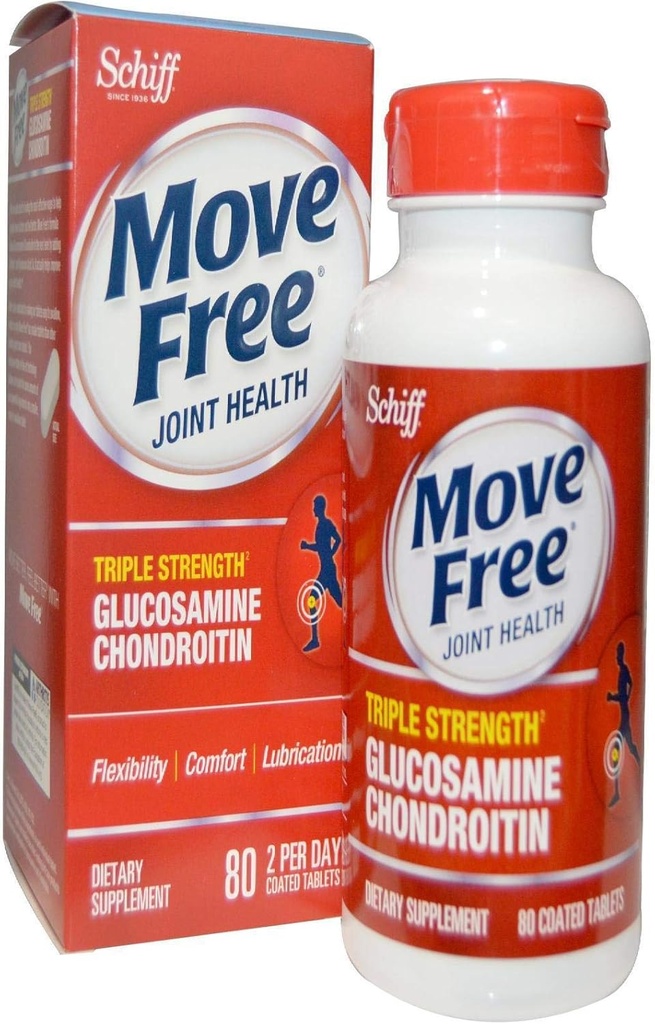 Shiff Move Free Advanced , Trojna moč Plus MSM & Vitamin D3, 80 Obložene tablete