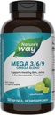 Naravoslovna pot Mega 3/6/9 Omega Mešanica, Podpira zdravo kožo, sklepi, Kardiovaskularna funkcija*, Ribe, Lan, Borage Oil, 180 Lime Armored Softgels (Packaging May Vary)