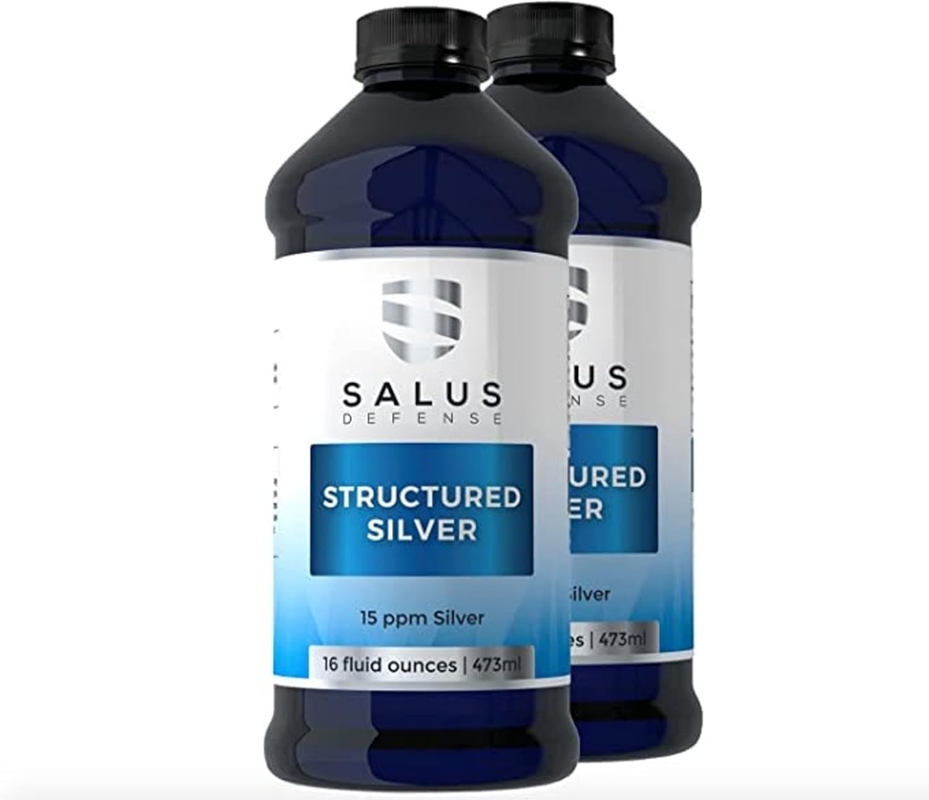Strukturirana Silver Liquid - Daily Immune Support Supplement z 15ppm Napredno Structured Silver Technology - Vse naravno brez dodatkov - 16 Ounce Steklenica (2 Pack)