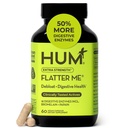 HUM Flatter Me Extra moč Prebavne encimi za ženske, Moški, Prebavne Gut Bloating dodatek, Ginger, Peppermint List, hitro deluje proti Bloat tablete Multi Enzyme za razgrajevanje, 60 Kapsule