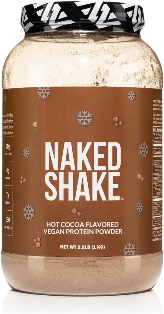Naked Shake - Hot Cocoa Protein Shake - Protein v prahu na osnovi rastlin z Mct oljem - Gluten-free, Soy-free, No Gmos ali umetna sladila - 30 Serving