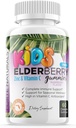 Otroci Elderberry Gumies + Vitamin C + Echinacea & Bee Propolis Otroški multivitaminski gumijasti žvečljivi Imunska podpora Izdelano v ZDA Gluten Brez GSO 60 Gummy celoten trg živil