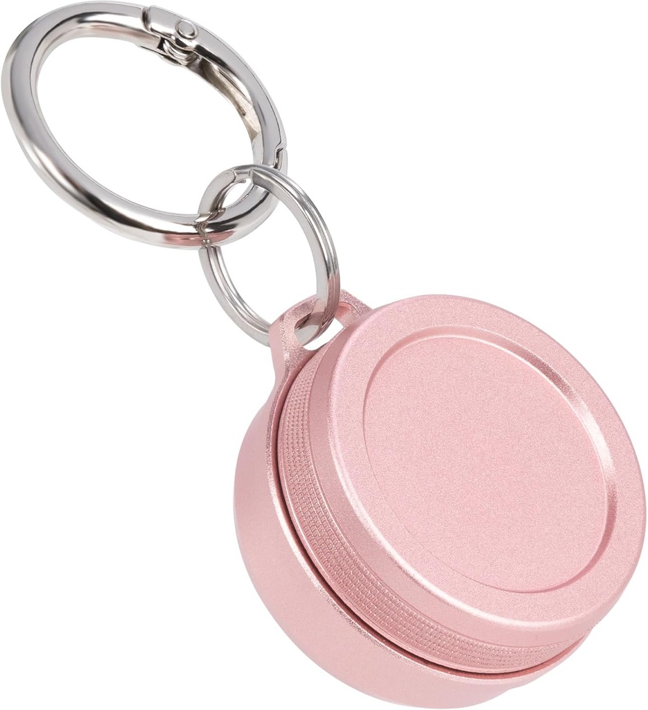 Dnevno Metal Caring Case - Prenosne tablete Keychain tablete imetnik, vodoodporne majhne potovalne tabletke Container za ušesnih čepkov Kovanci, Združljiv z Loop, Eargasm & Vibes, Compact Mini purp Pill Box (Pink)
