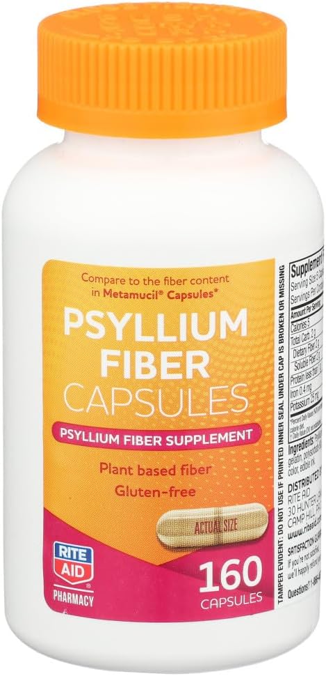 Psyllium Fiber Kapsule, 160 Count, Psyllium Fiber dodatek, 