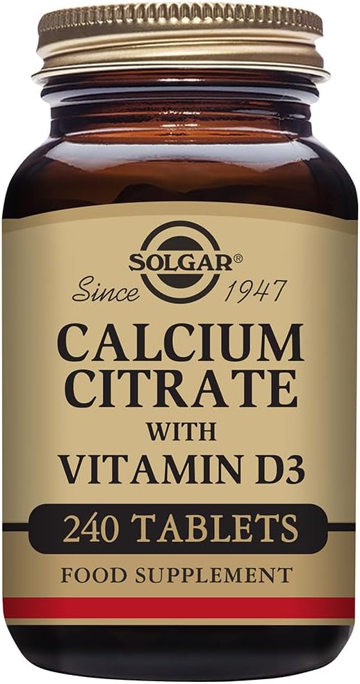 Solgarjev kalcijev citrat s tabletami vitamina D3, 240 (paka 1)