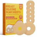 Silikonski Scar listi za prsi 12 Pack - Medicinski Scar Odstranjevalni listi - Silikonski list prsi Post kirurgija Priskrbki za brazgotine zdravljenje - Areola Gel krogi (3 IN)