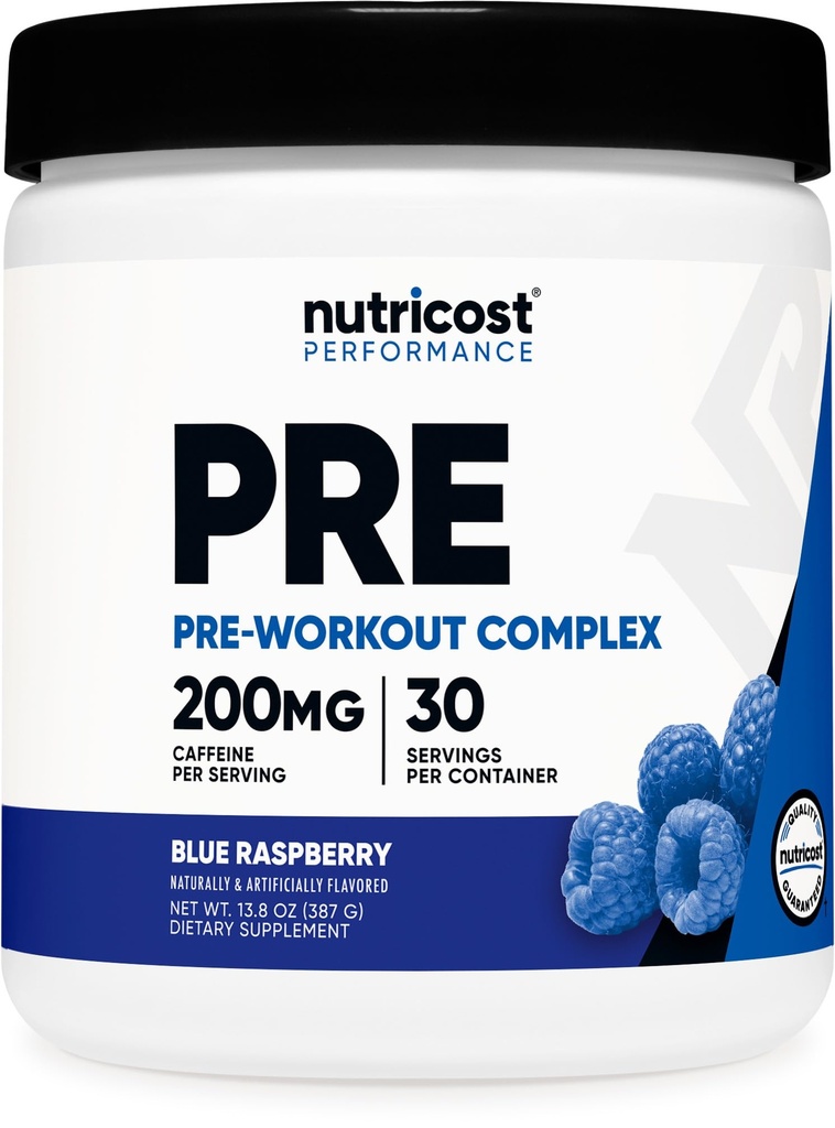 Nutricost Pre-World Complex Powder (30 strežbe, modra malina) - Pred-World dodatek z beta-Alanin, Taurin in aminokisline