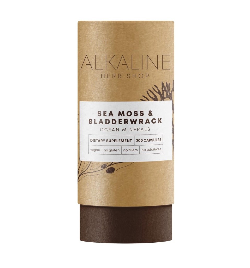 Alkaline Herb Shop Sea Moss & Bladderwrack Dopolnilo 200 kapsul