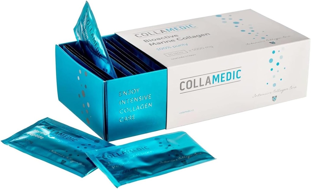Čisti Wild-Caught hidroliziran Bioactive Marine Collagen - Naravni proteini dopolnilo za kožo, lase, nohte - Anti-Aging Formula, Non-GMO, Gluten-free, 1-Mesec dobave, 5000 mg, 30 Vrečke