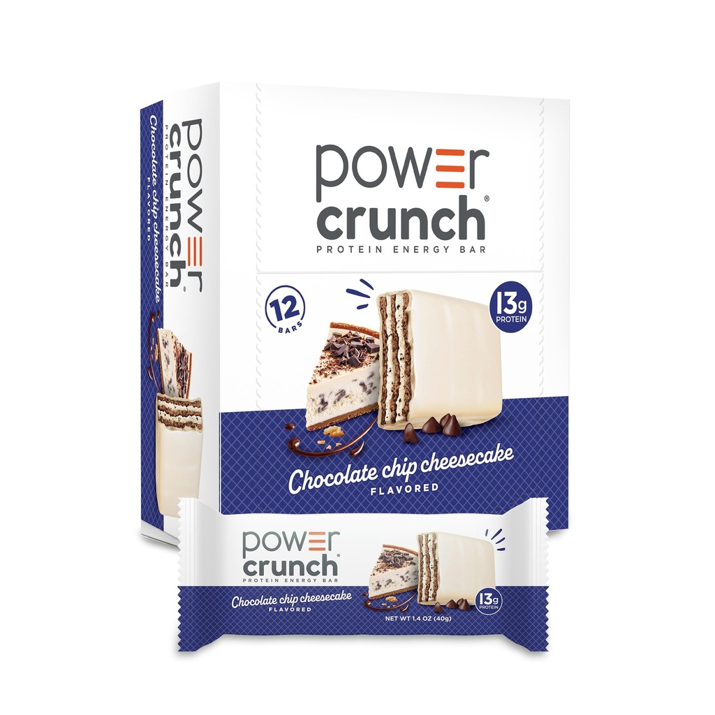 Moč Crunch Protein Wafer Bars, Visoke beljakovine Prigrizki z okusom, Čokoladni Chip sirovo torto, 1,4 Ounce (12 Count)