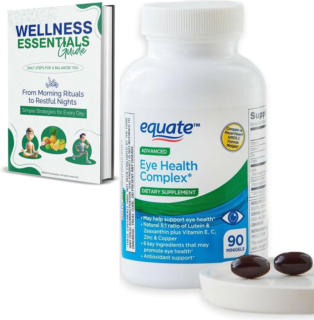 Advanced Eye Health Minigels 90 Število, Karotenoid Mešanica z lutein & Zeaksantin + Vitamini E, C, cink in baker (45 dni dobave)