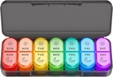 Tedenske tablete Organizator 2 krat na dan - AM PM tablete Organizator s 7 Dnevno barvno kodirane majhne primere, Jutranje in nočne tablete tablete Primeri za vitamine, Medicina, & dodatki