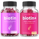 NutraChamps Popolna Biotin paket za lase, kožo in nohte. Biotin in Biotin+