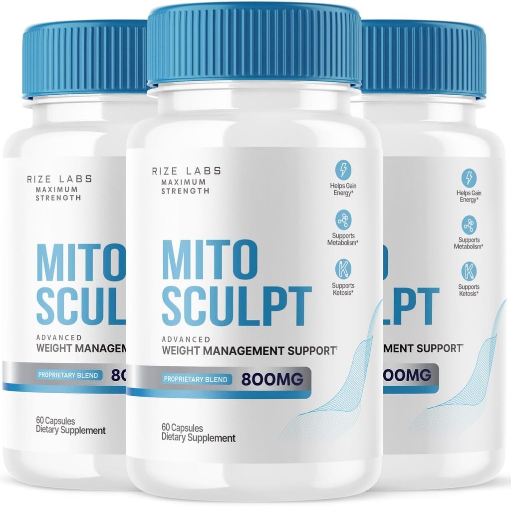 Rize laboratoriji MitoSculpt hujšanje tablete - Sculpt vaše idealno telo z MitoSculpt Napredno Formula kapsule, dopolnilo za obračanje Mobilizirano skladišče maščobe za gorivo (180 Kapsule) (paketa 3)