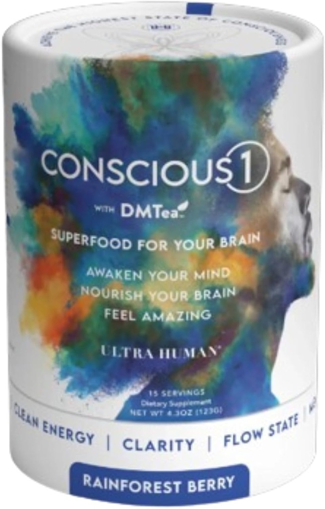 Ultra Human CONSCIOUS1 - Fokus Boosting Superfood Mešanica - Rainforest Berry - 30 Serving (Pack of 1)