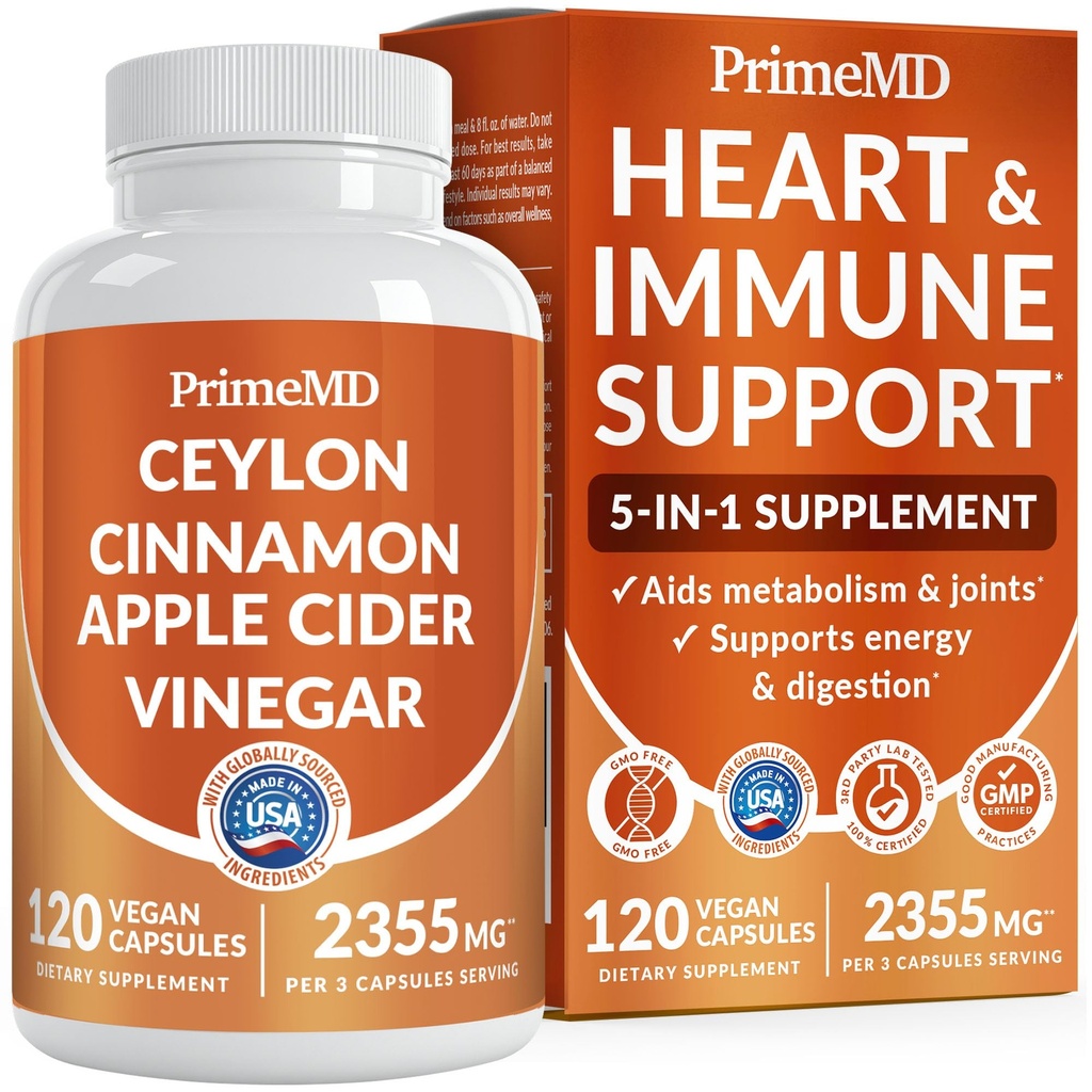 5- v-1 Ceylon Cinamon Kapsule 2355 mg - Ceylon Cimet in Apple Cider Vinegar s kurkuma, Panax ginseng, Cinamon in Bioperine, 120 ā