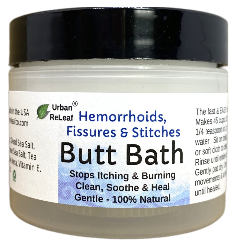 Urban ReLeaf Butt Bath! Hemoroidi, Fissires & Stitches. Pomaga srbenje & gorenje. Čisto, Soothe & Calm. Kopališče Easy Sitz! Hitro olajšanje! Nežna morska sol. Nežna, učinkovita, 100% naravna