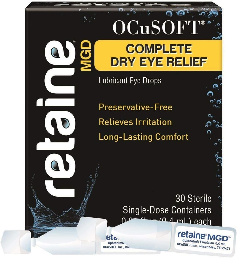 OCUSOFT Restaine MGD Popolno suho oko Relief maziva kapljice oči eno-dozne posode, 30 Število (Pack po 2)