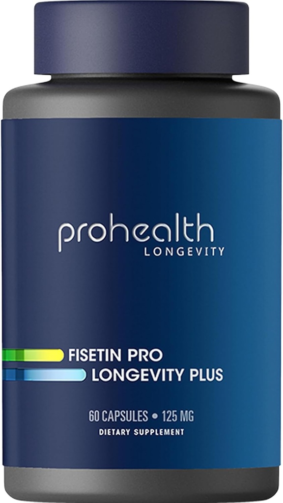 ProHealth Fisetin dopolnila-15X Boljša absorpcija iz polifenolne mešanice + MCT olje. 3. Stranka Tested Pure. ZDA Izdelano. Močan antioksidant + senolitik. Fisetin dodatek 125mg X 60 Serving