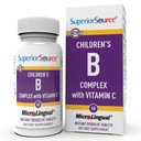 Superior Source Otroci?s B kompleks z vitaminom C - multivitaminski za zdravje srca - Folna kislina dodatek za otroke - Imunska podpora Formula z vitaminom C - 60 Instant Dissolve tablete