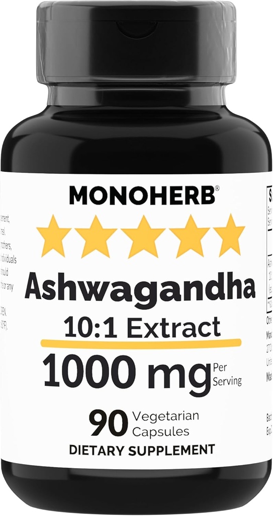 MONOHERB Ashwagandha Extract 1000 mg - 90 vegetarijanskih kapsul