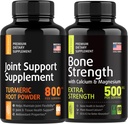 Utrdba kosti in sklepov - Joint & Kolenec podpora, Kost Strength dodatki - Kurkuma glukozamin Chondroitin MSM 800mg 60kos in kalcij dodatek 500mg 90kos