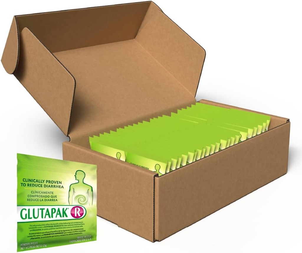 Prebavni Health prašek z L-glutamin & Lactobacillus reuteri – Podpira Gut Barrier, Microbiome Balance & Nutrient Absorpcija – 15g vrečke, 50-Pack, Gluten & Laktoza brez