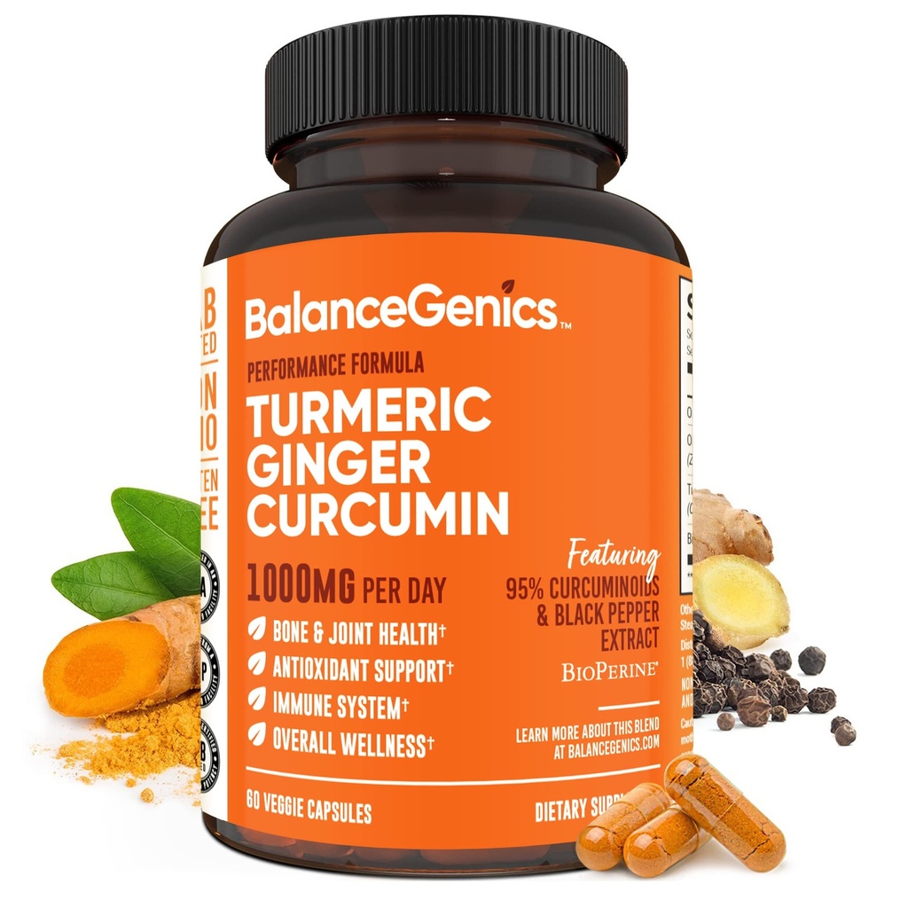 Kurkumin dodatek s črnim poprom in ingver root 1000mg 