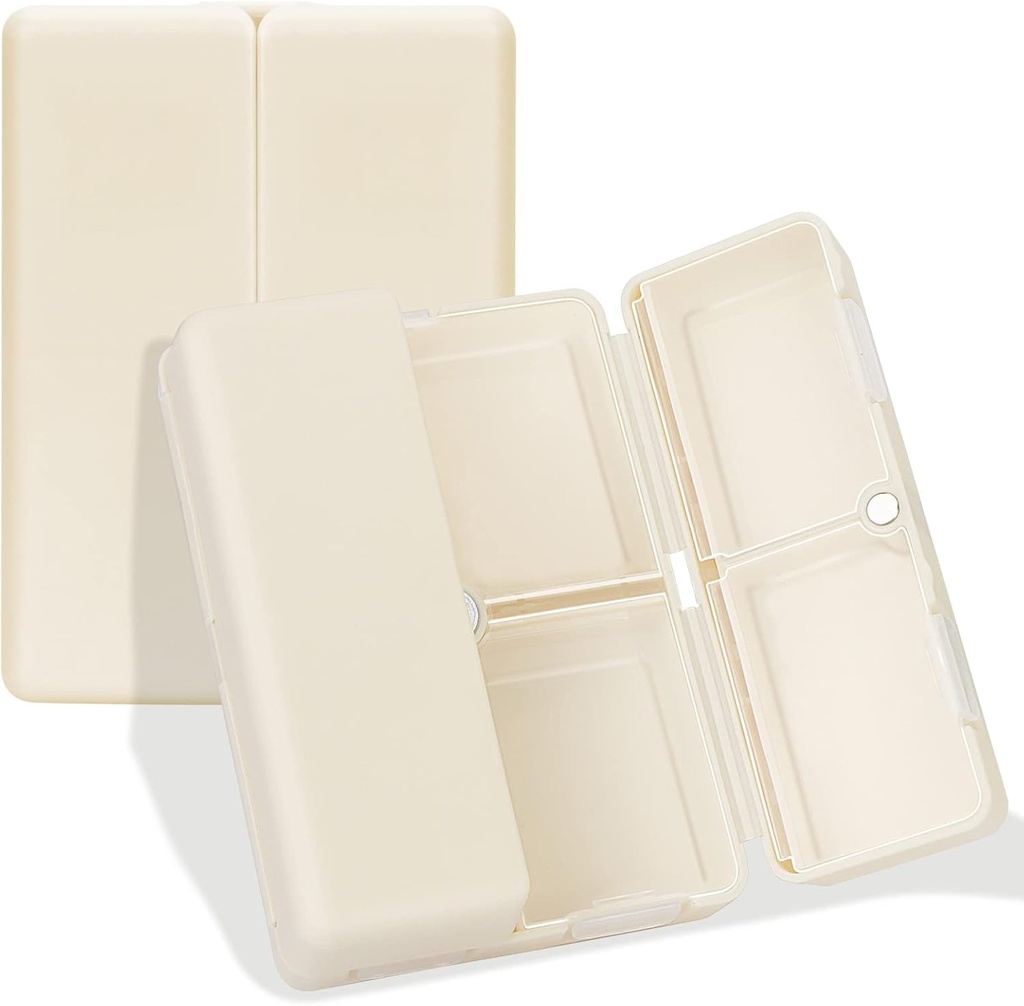 FY Daily tablet Organizator, 7 Kompartmenti Prenosne tablete primeru tabletke potovalni organizator,[Folding Design] Tablete Box za puzze žepek, da imajo vitamine,Cod olje jeter,Dodatki in zdravila-bela