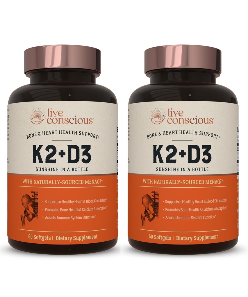 Live Conscious Vitamin K2 MK7 z D3 dopolnilom 