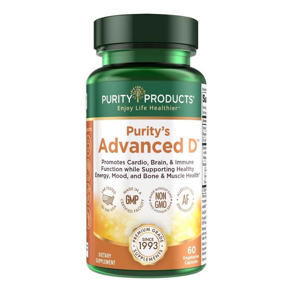 Izdelki čistosti Dr. Cannell's Advanced D iz vitamina D3 Super Formula - pakirani z vitaminom D, vitaminom K2, cink, magnezijev citrat, bor in tavrin - 60 vegetarijanskih kapsul