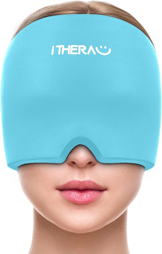 iTHERAU Migraine Relief Cap, Pomirjujoče glavobol klobuk, Gel Ledeni paket glavo Ovoj z vročo in hladno terapijo, Glavobol Relief Cap za Sinus, Puffy oči, Tension in Stress Relief Blue
